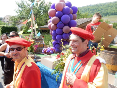 Cortège de la Fête du vin à Cressier: Patrick Berger et Bernard Chevalley. 