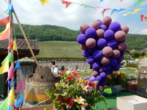 Cortège de la Fête du vin à Cressier.