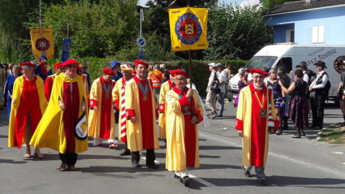 Fête du blé et du pain à Echallens: Josiane et Claude Duvoisin, Danielle Zehr, Michel Tardin, Bernard Chevalley, jean-François Kunzi et Alfred Zehr. 