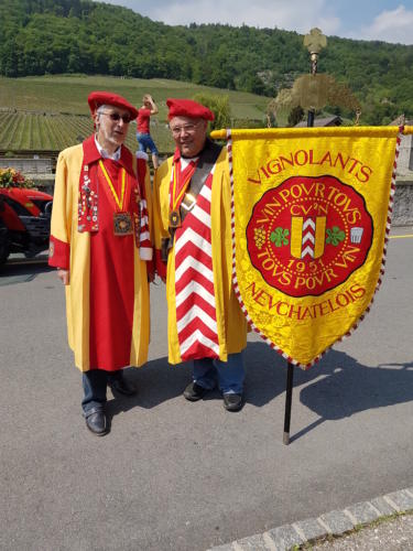 Fête du vin à Cressier: Alfred Zehr et Sylvain Ischer. 