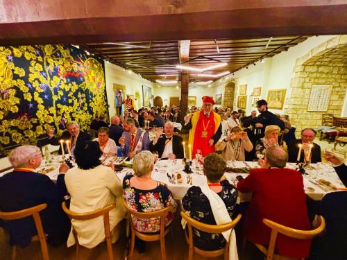 Frairie de printemps au Château de Boudry : de face - Philippe Donner, Marie-Paule Geiser, Jean-Marc Philippart, Bernard Schwarzenbach, Alfred Zehr Daniela Sebastiani,  Bertha van Kalkeren et Yves Robert. 