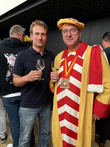 Remise des Prix de la Sélection des Vins de Neuchâtel au Temple du Bas: Alexandre Perrochet et Thierry Lardon. 